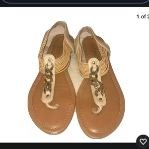 Nude and Gold Sandals Women's Size 8 Brand: IYNX
